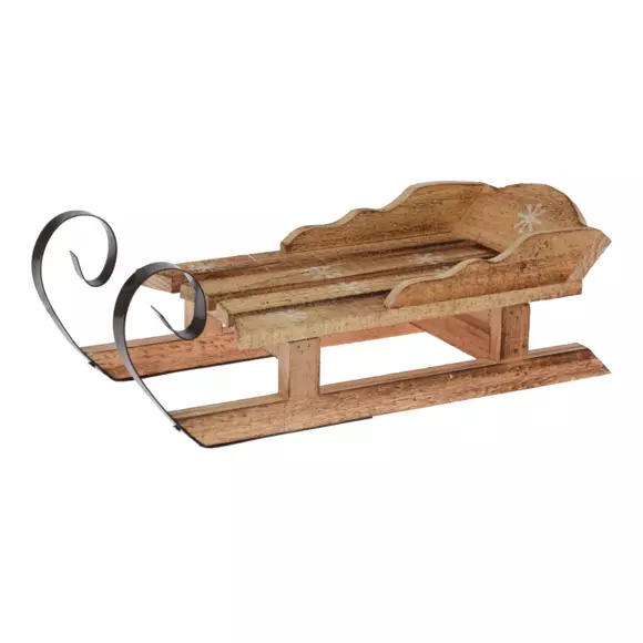 Eminza Luge En Bois (34 X H11 Cm) Flocon De Neige