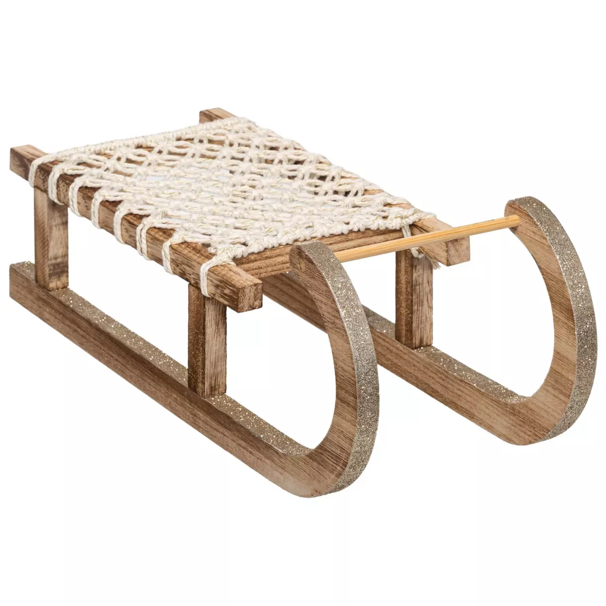 eminza Luge en bois (40 x H9 cm) Corde Naturel