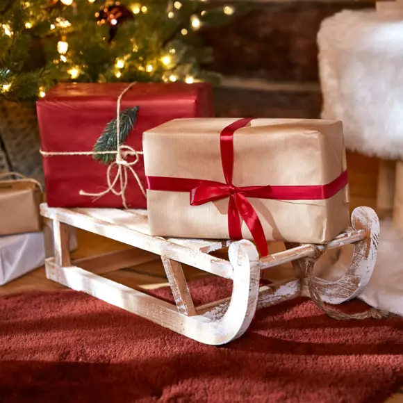 Eminza Luge En Bois (50 X H14 Cm) Megève Naturel