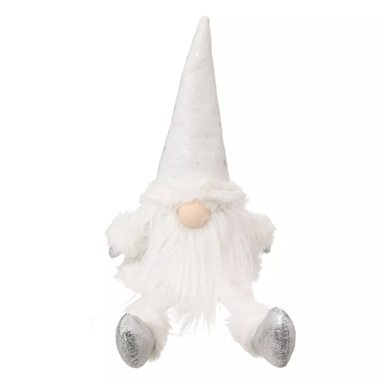 eminza Lutin de Noël assis (H46 cm) Nordique Blanc
