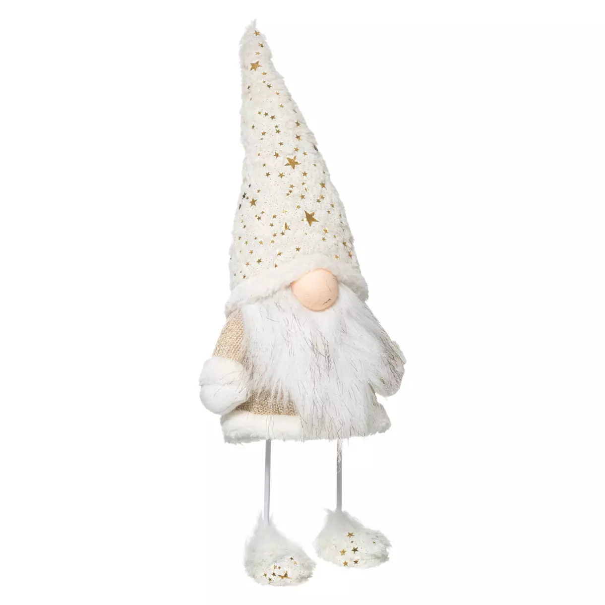 eminza Lutin de Noël déco (H45 cm) Etoiles dorées