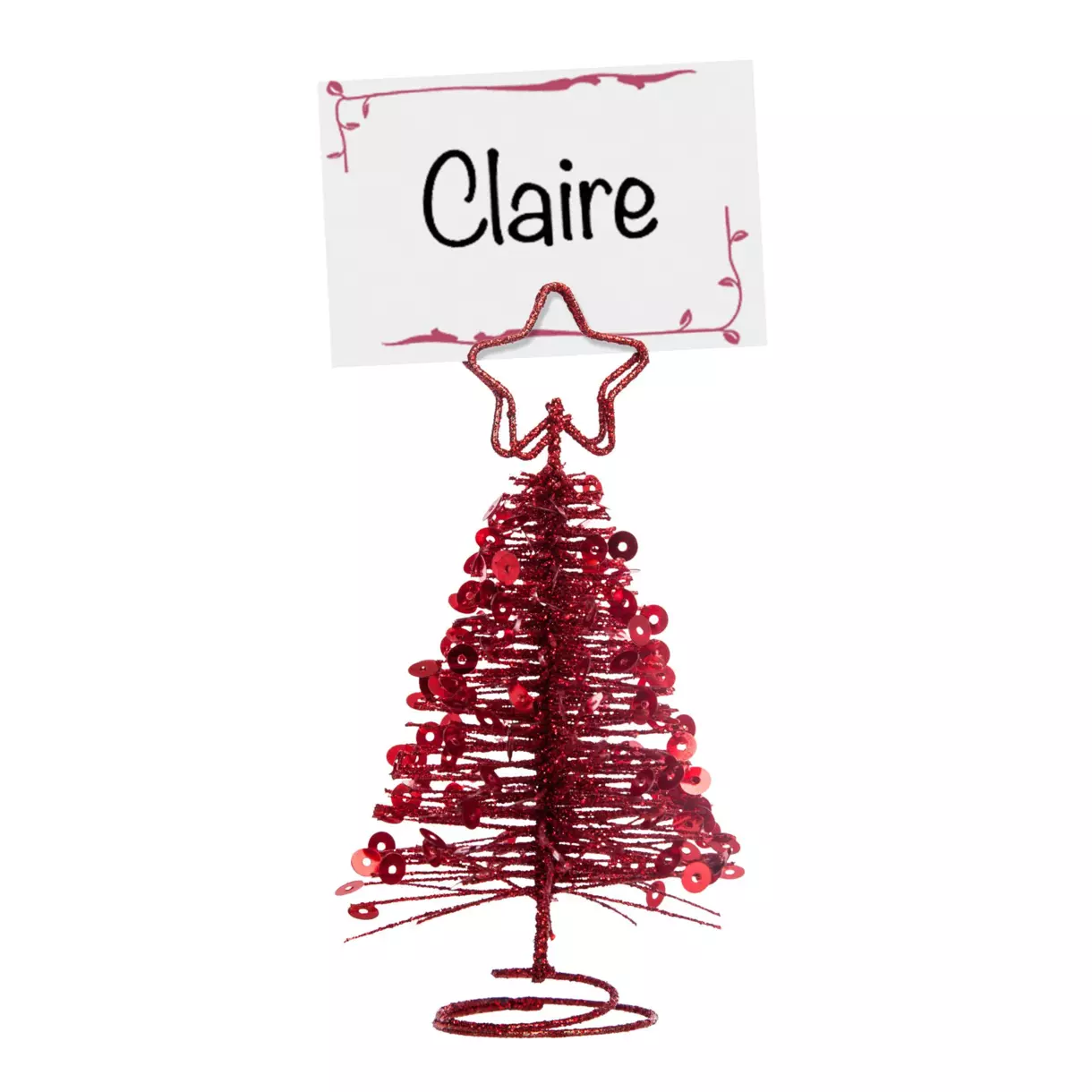 eminza Marque place (H10 cm) Sapin Rouge