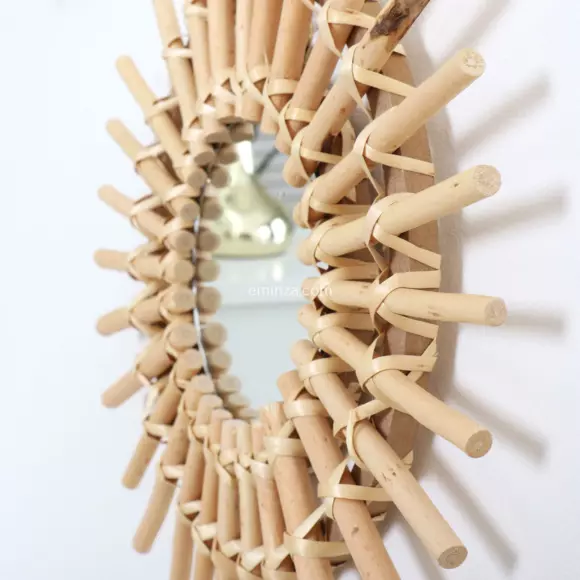 Eminza Miroir En Rotin (D30 Cm) Soleil Naturel