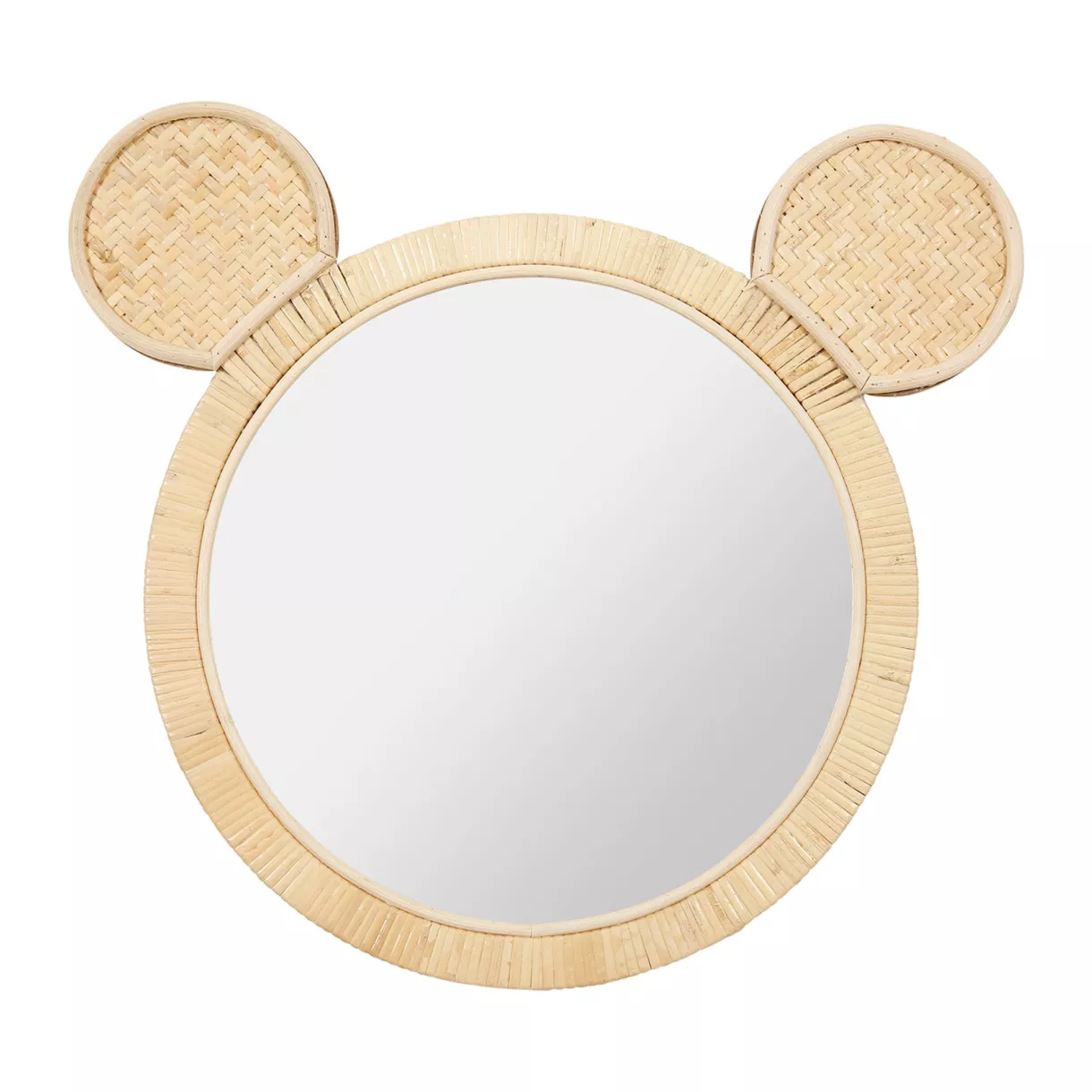eminza Miroir mural en rotin (H36 cm) Petite souris