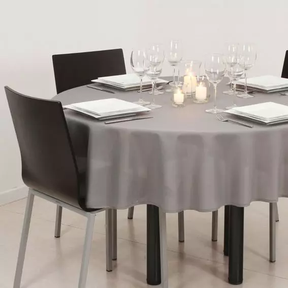 eminza Nappe ronde anti tache (D180 cm) Lina Grise