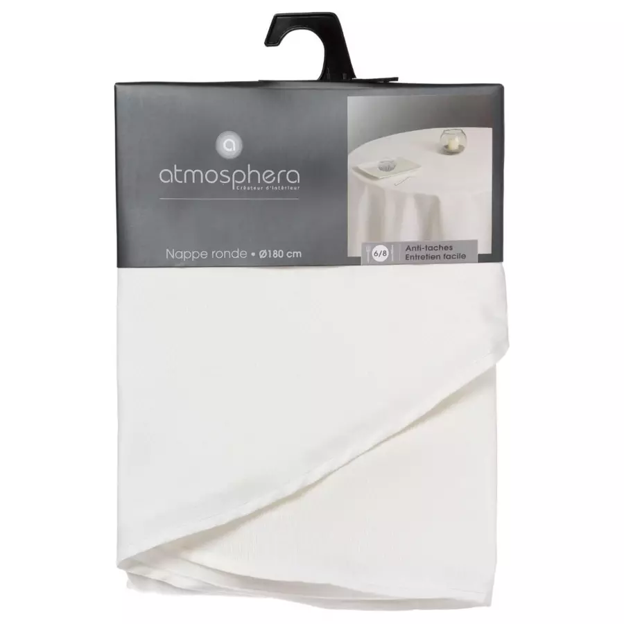Eminza Nappe Ronde Anti Tache (D180 Cm) Lina Ivoire