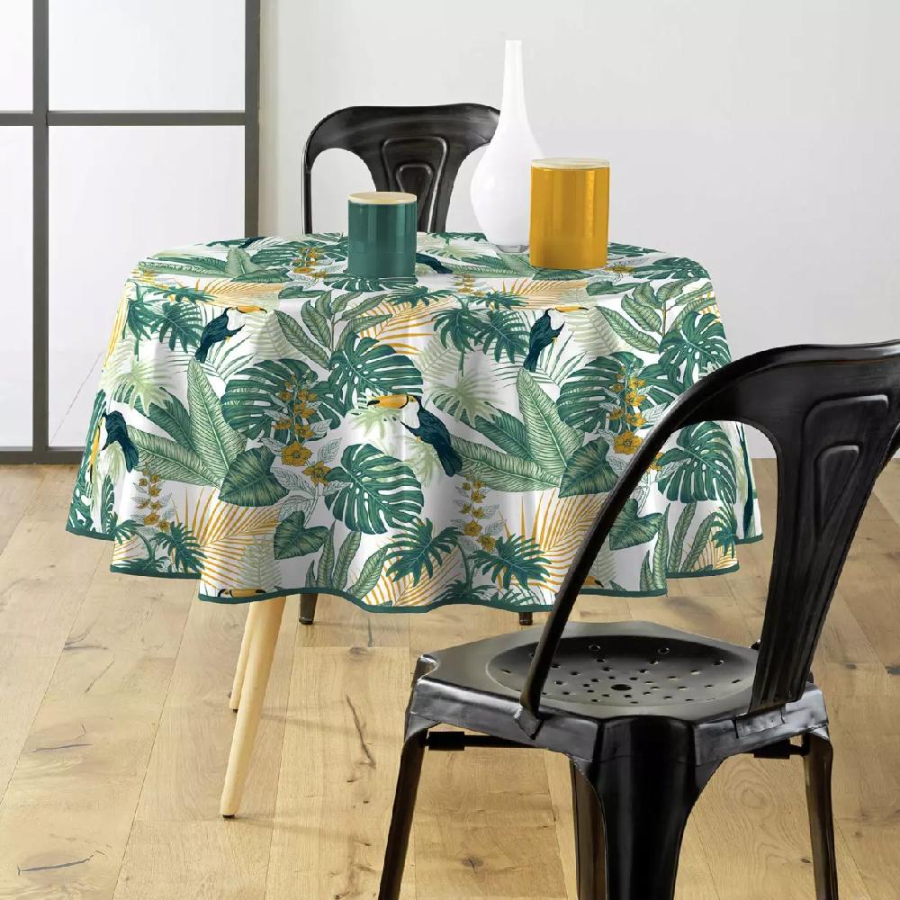 eminza Nappe ronde tissu PVC (D160 cm) Guyana Verte