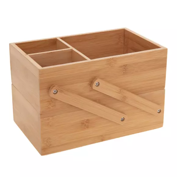 Eminza Organisateur De Maquillage 2 Niveaux Bambou