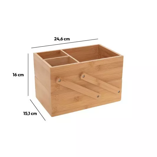 Eminza Organisateur De Maquillage 2 Niveaux Bambou