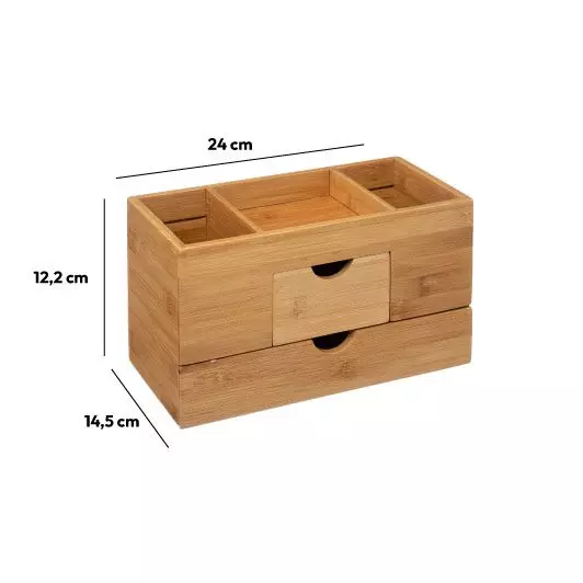 Eminza Organisateur De Maquillage Natureo Bambou