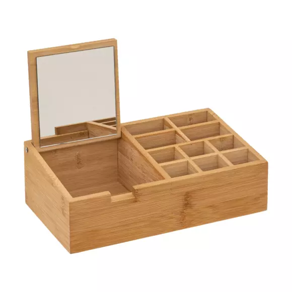 Eminza Organiseur Miroir 10 Compartiments Bambou