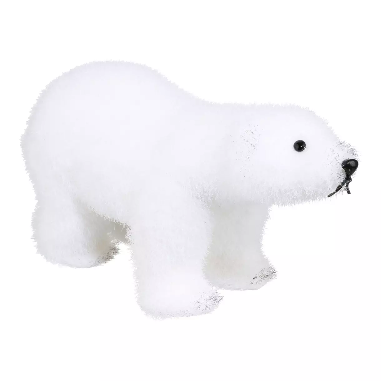 eminza Ours polaire déco (H21 cm) Plume Blanc