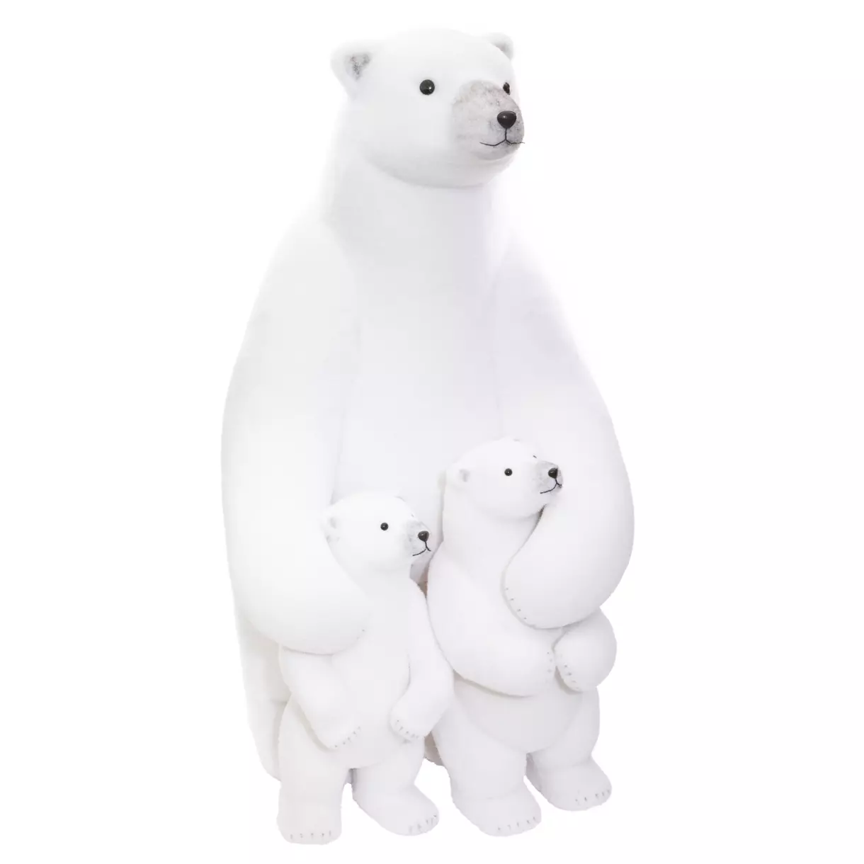 eminza Ours polaire en famille (H95 cm) Blanc