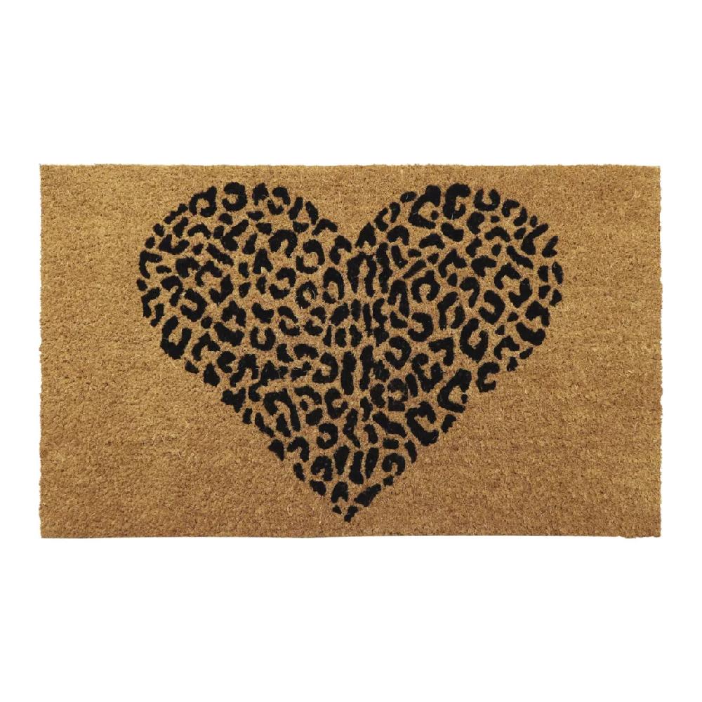 eminza Paillasson Coco (45 x 75 cm) Leopard Noir