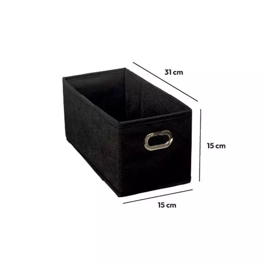 Eminza Panier De Rangement (15 X 31 Cm) Helena Noir