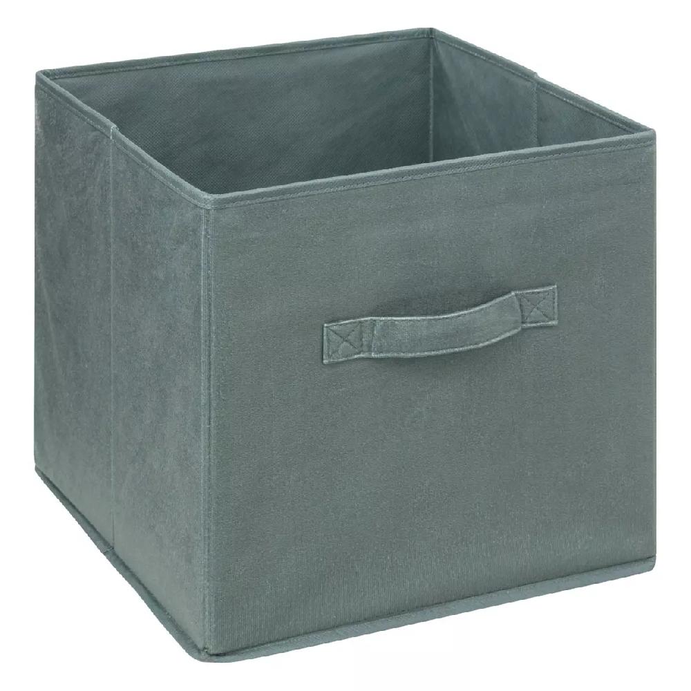 eminza Panier de rangement (31 x 31 cm) Velours Kaki