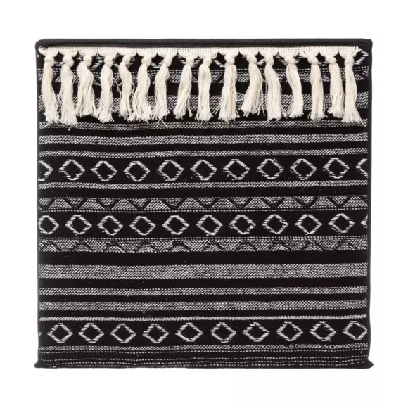 Eminza Panier De Rangement Ethnique Noir