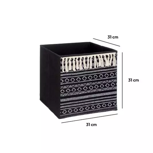 Eminza Panier De Rangement Ethnique Noir