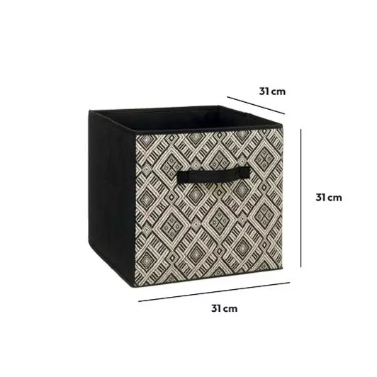 Eminza Panier De Rangement Ethnique Noir Et Blanc