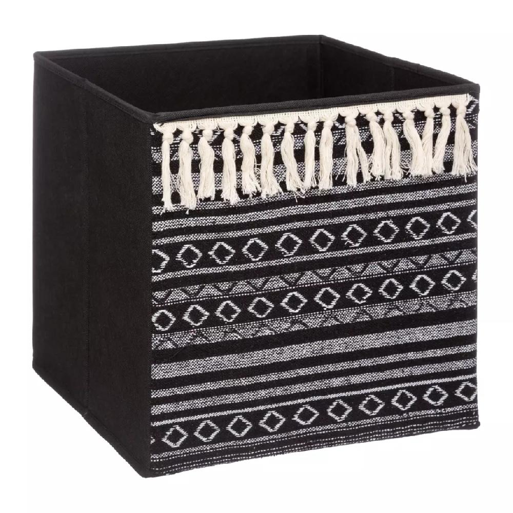 eminza Panier de rangement Ethnique Noir