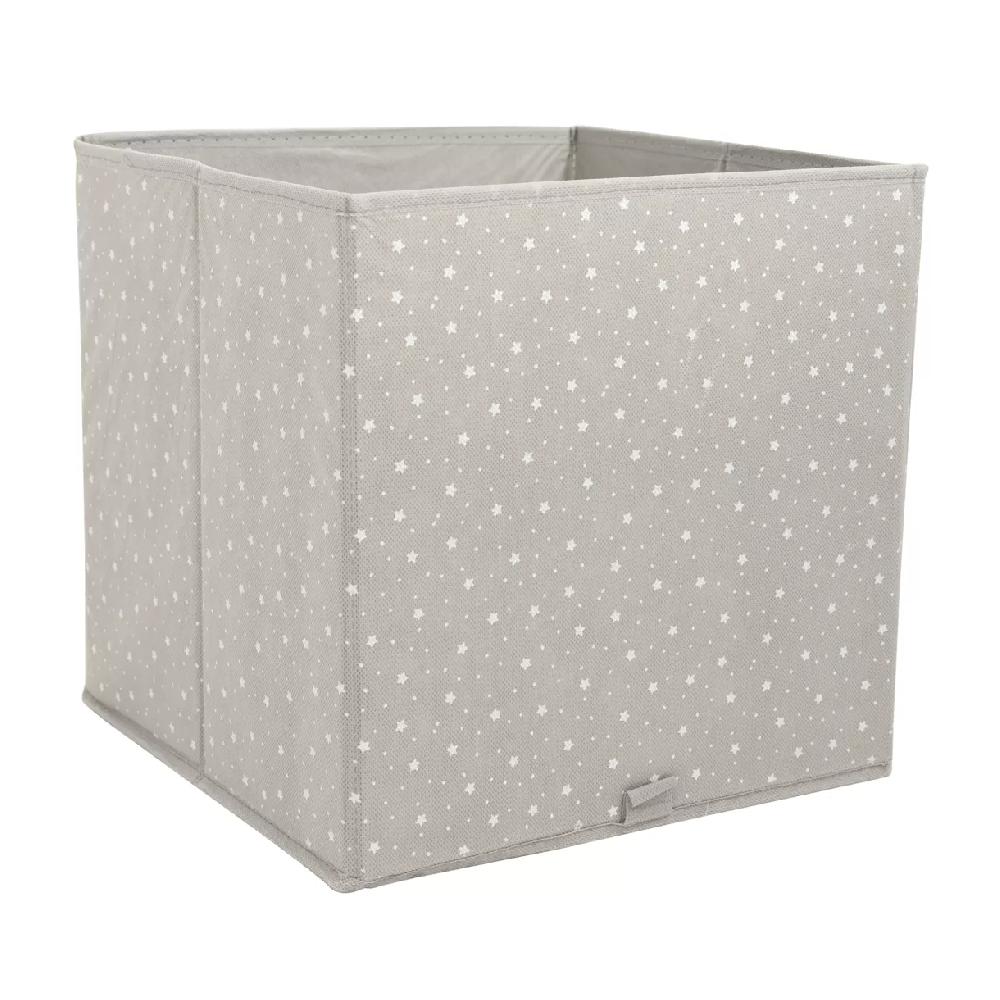 eminza Panier de rangement Etoiles Gris
