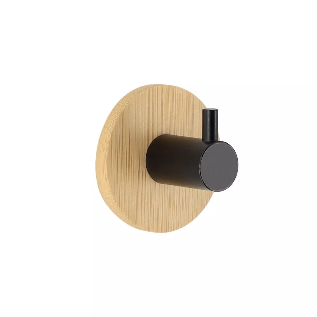 eminza Patère adhesive 3M bambou (D4.5 cm) Noir