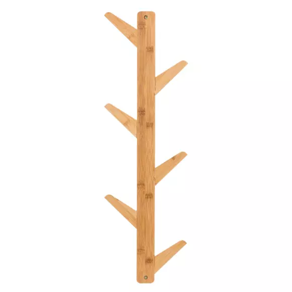 Eminza Patère Double Sens 6 Têtes Bambou Naturelle