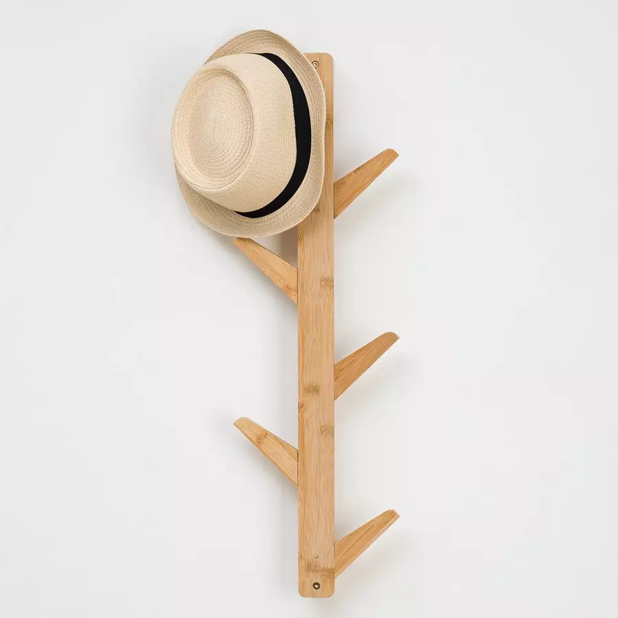 eminza Patère double sens 6 têtes Bambou Naturelle