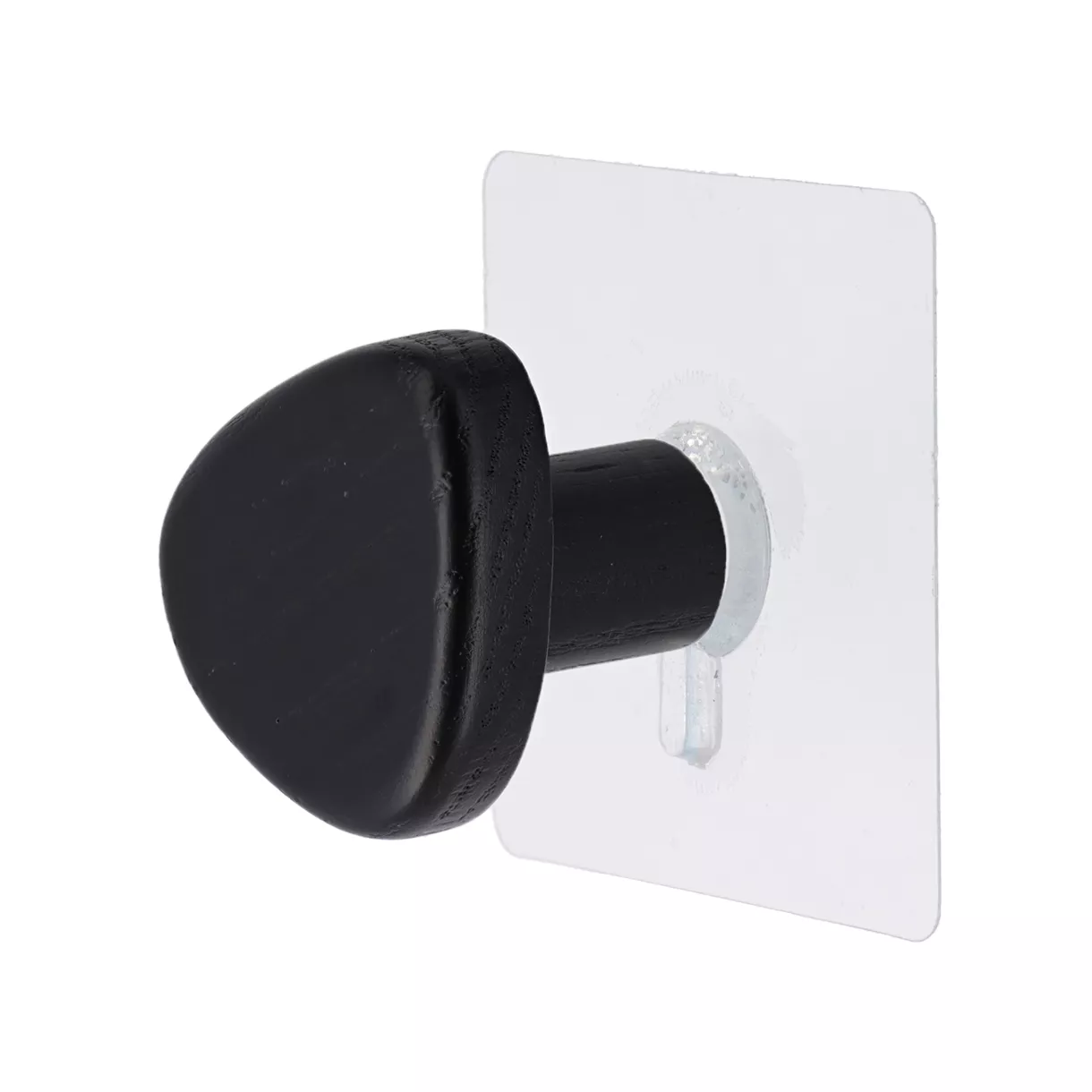eminza Patère murale adhésive (D5 5 cm) Galet Noir