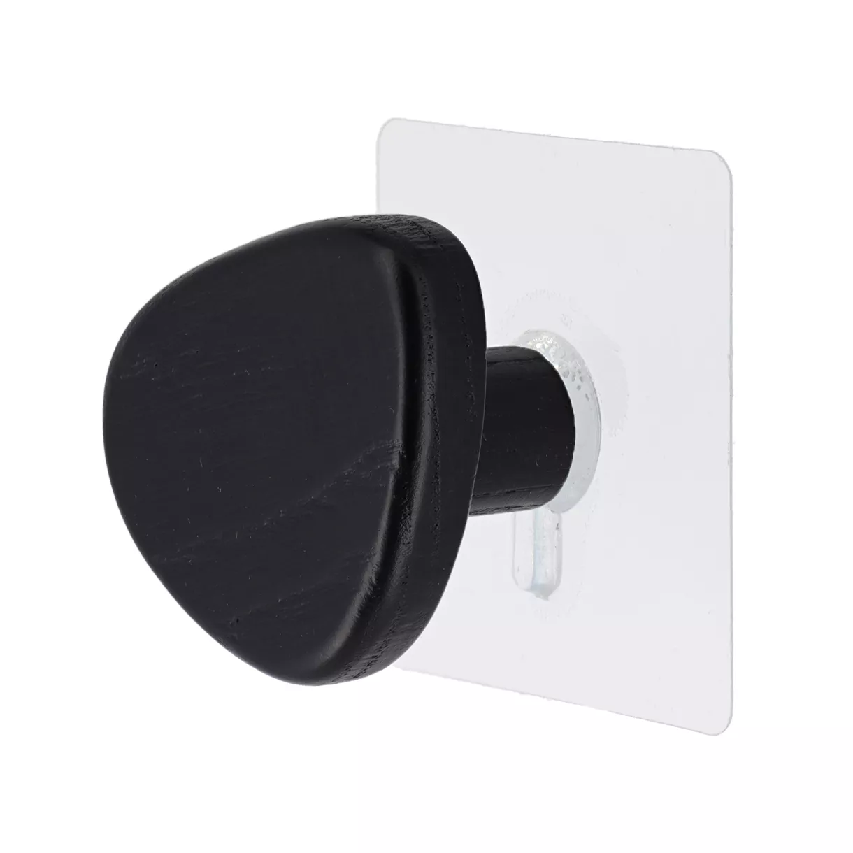 eminza Patère murale adhésive (D6 5 cm) Galet Noir