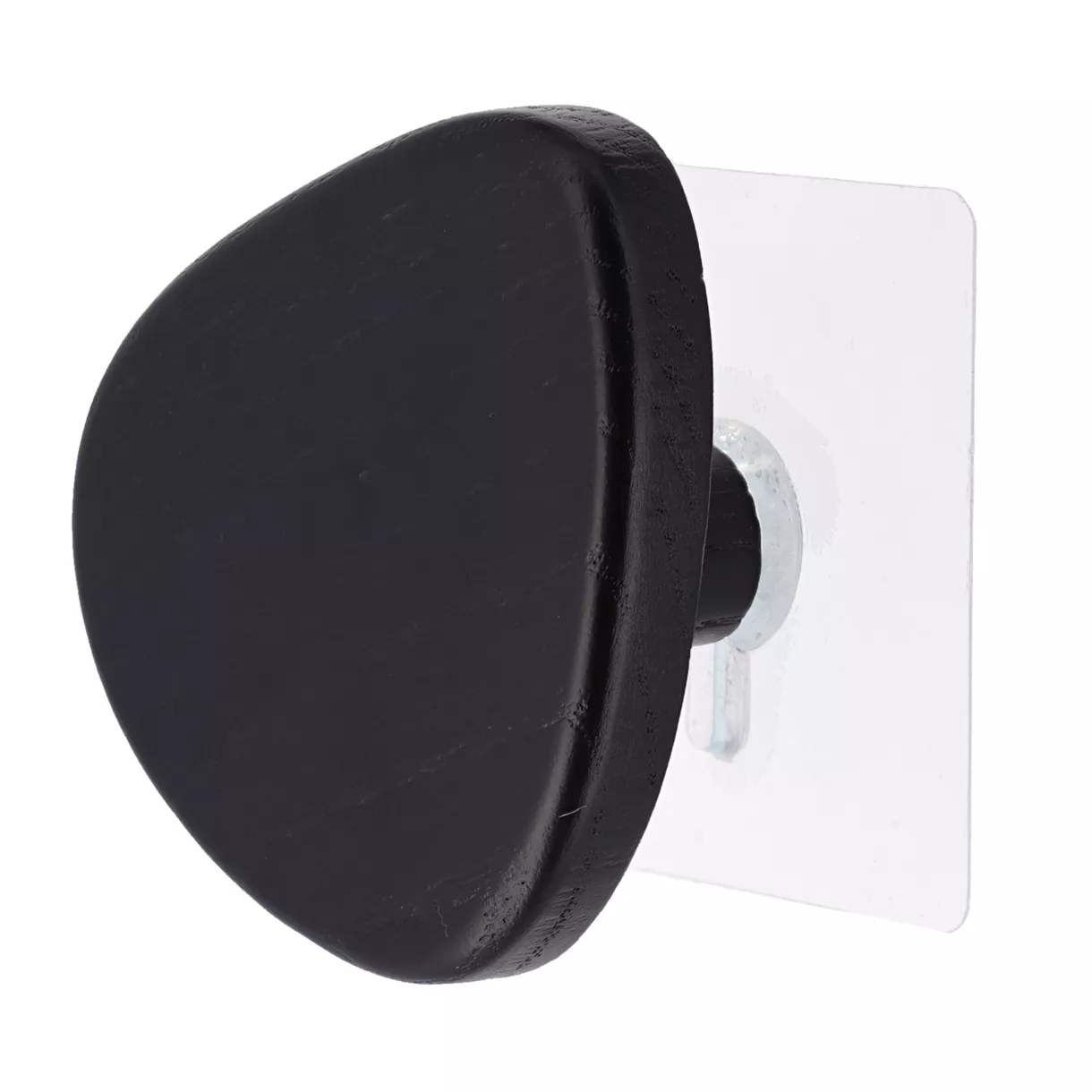 eminza Patère murale adhésive (D9 5 cm) Galet Noir