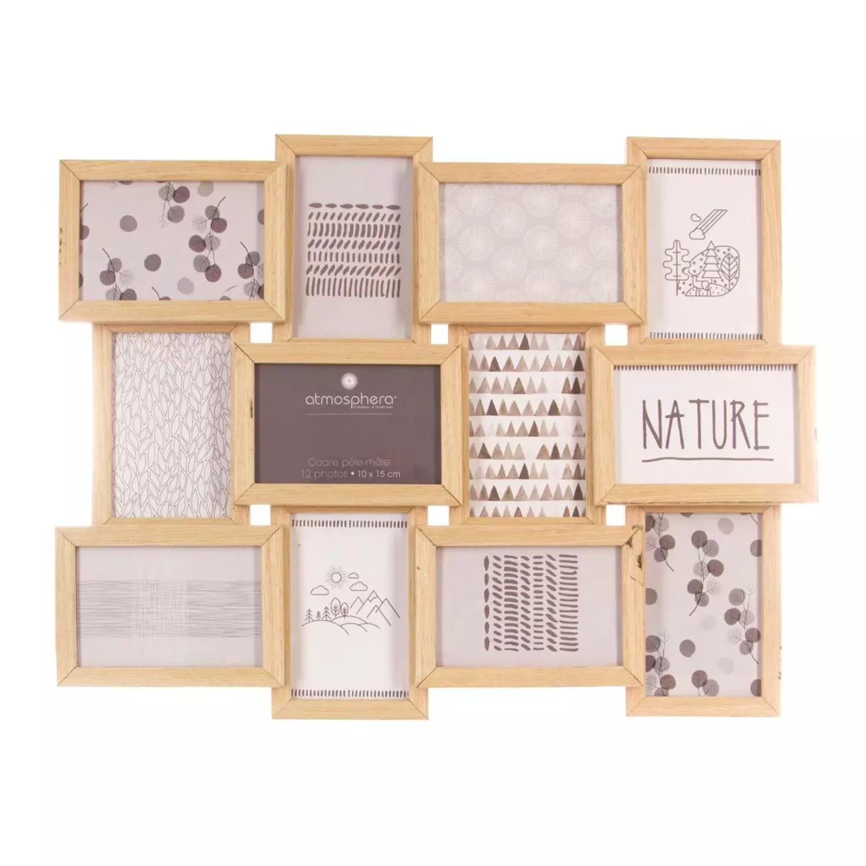 eminza Pêle-mêle 12 photos (10 x 15 cm) Nature Bois