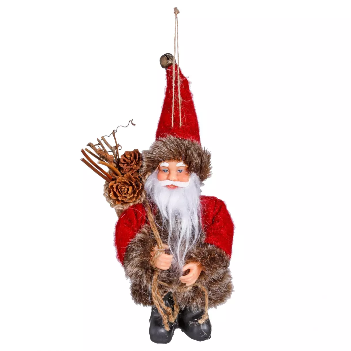 eminza Père Noël à suspendre (H13 cm) Alphonse Rouge