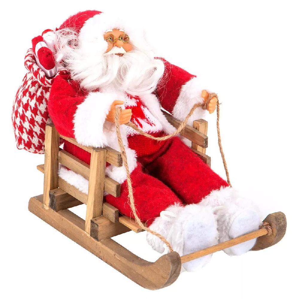 eminza Père Noël déco sur luge (H24 cm) Elias