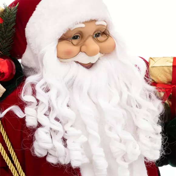 Eminza Père Noël Déco Traditionnel (H124 Cm) Velours