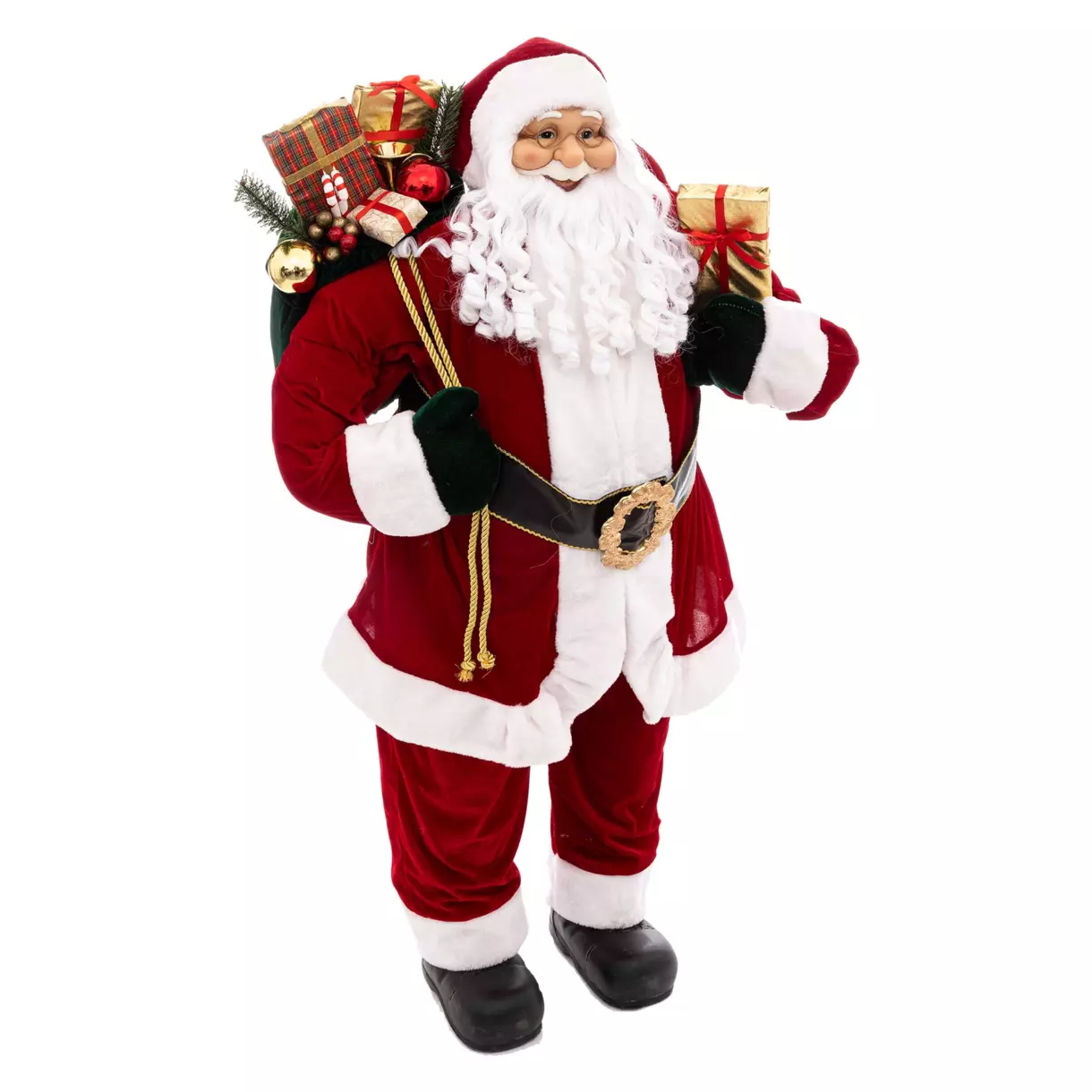 eminza Père Noël déco traditionnel (H124 cm) Velours