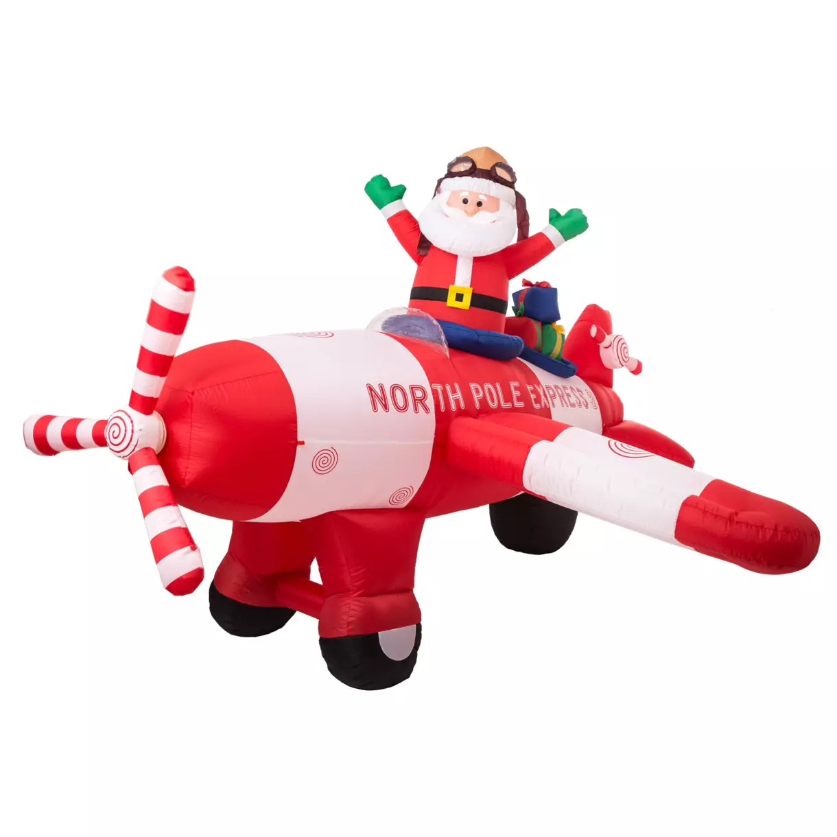 eminza Père Noël Gonflable (H145 cm) Avion rigolo