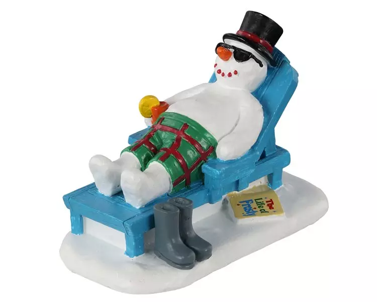 eminza Personnage Lemax Bonhomme de neige au repos