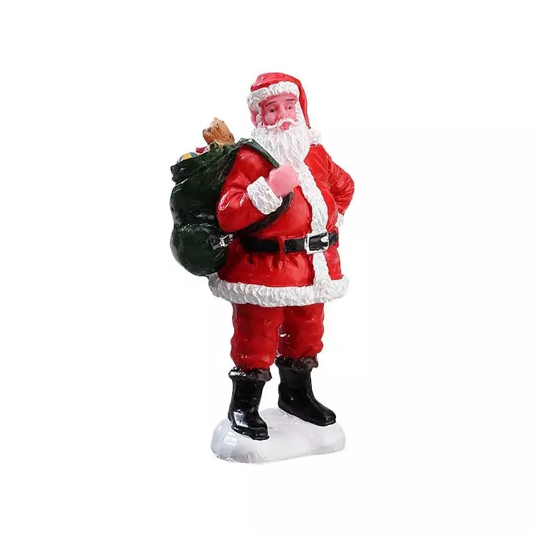 eminza Personnage Lemax Père Noël et sa hotte