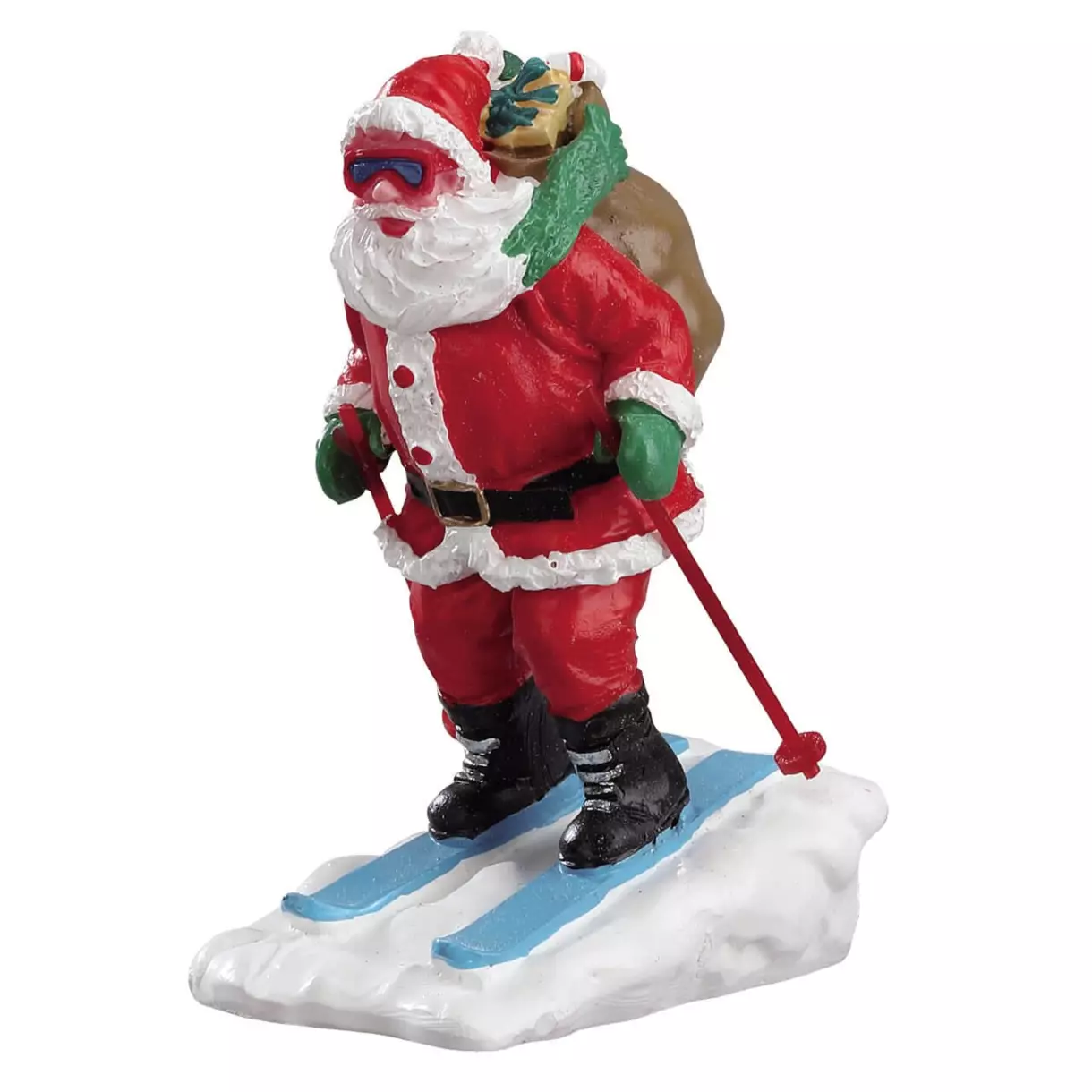 eminza Personnage Lemax Père Noël skieur
