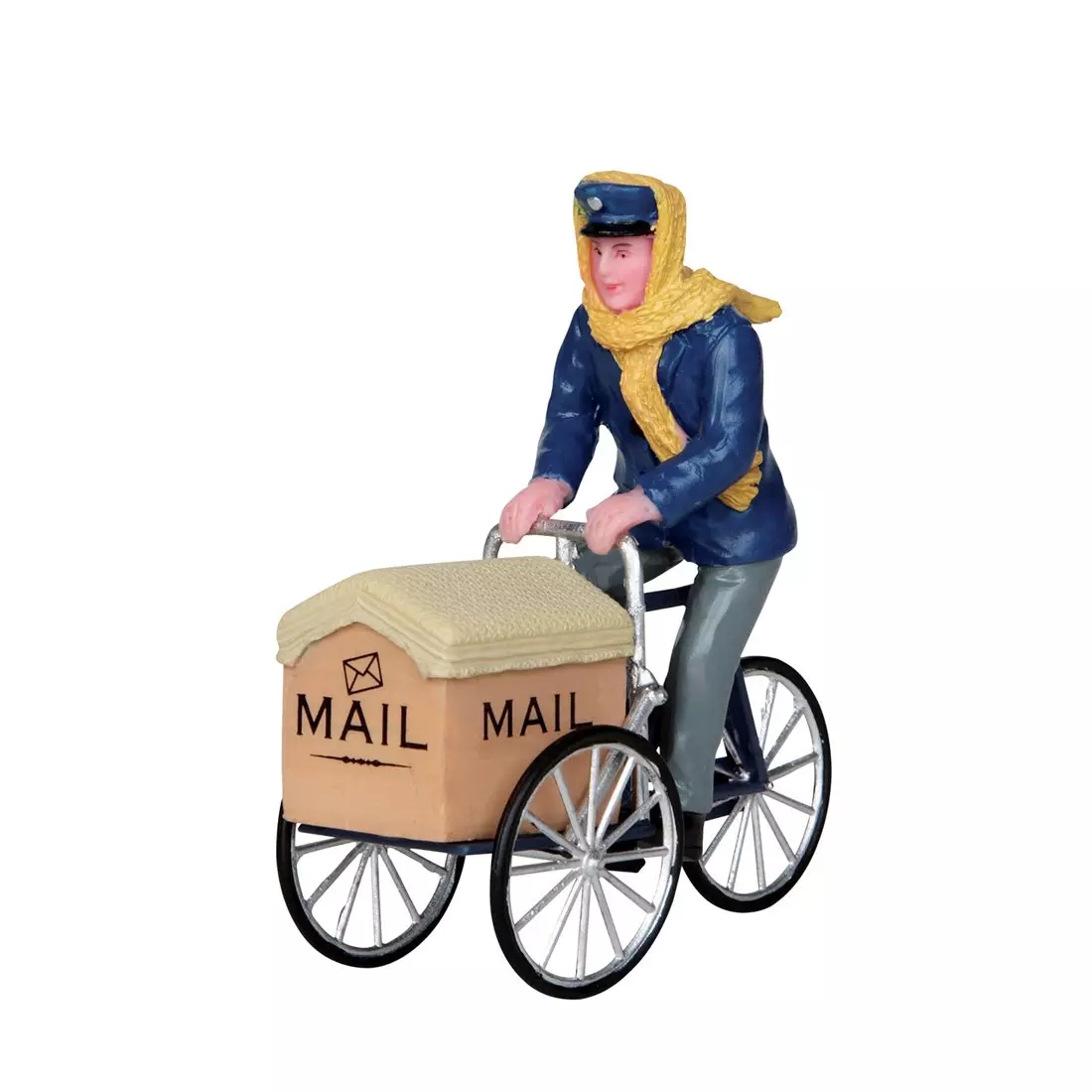 eminza Personnage Lemax Postier en vélo