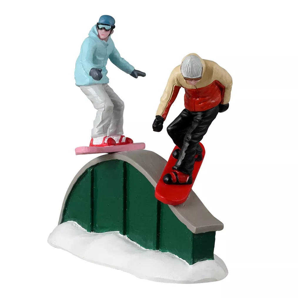 eminza Personnages Lemax Plaisir en snowboard