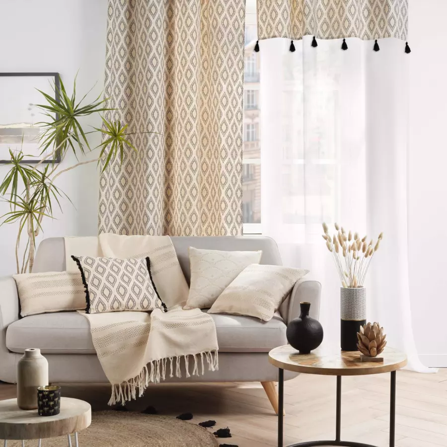 Eminza Plaid Coton (125 X 150 Cm) Doreline Ecru