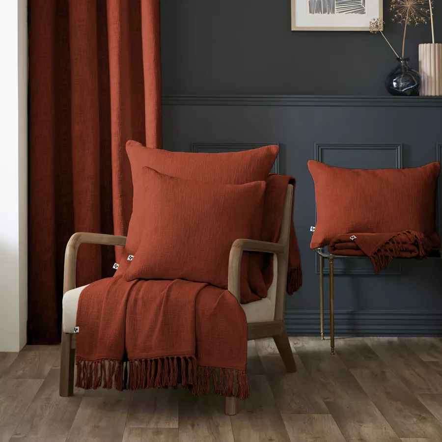 Eminza Plaid Coton (130 X 160 Cm) Sixtine Terracotta