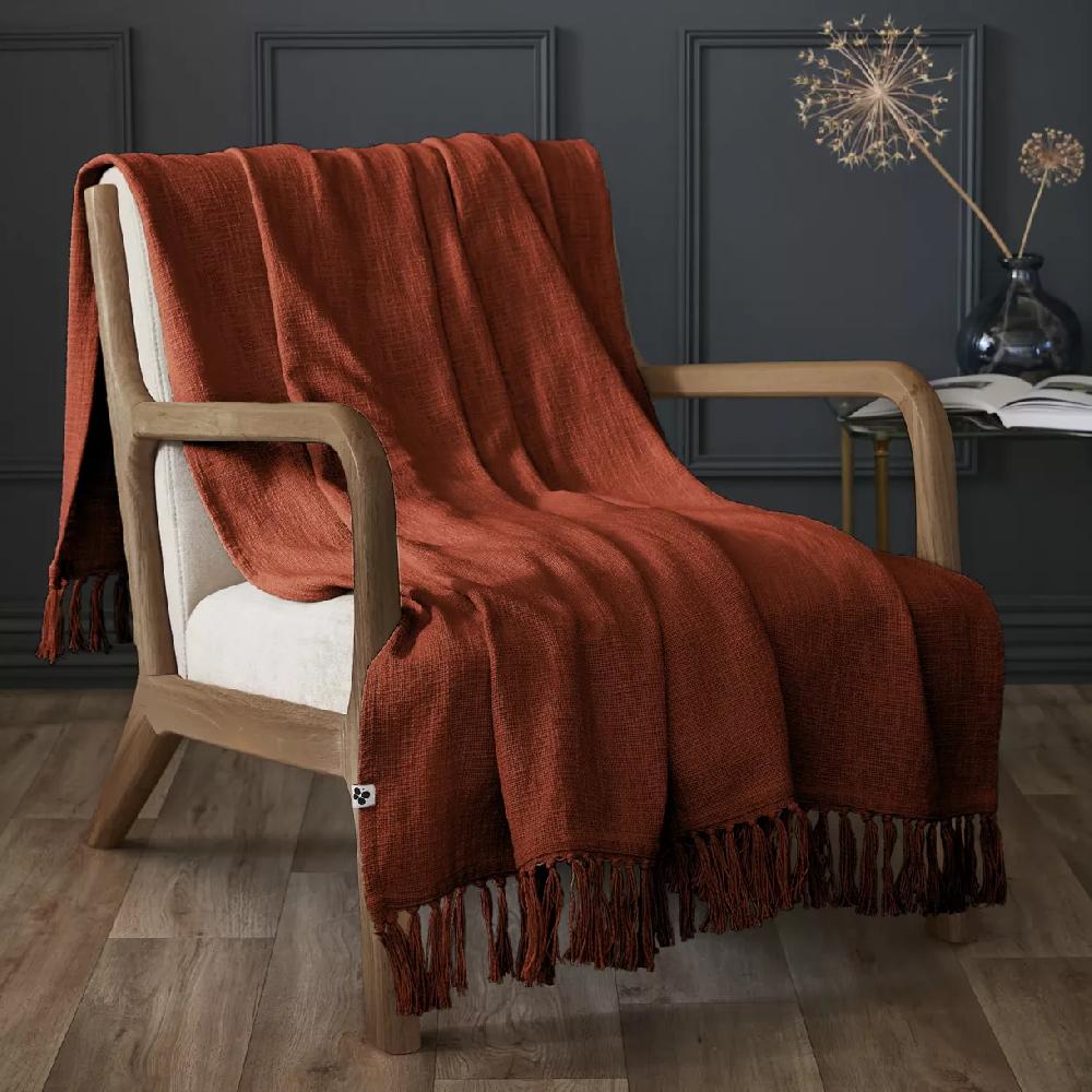 eminza Plaid coton (130 x 160 cm) Sixtine Terracotta