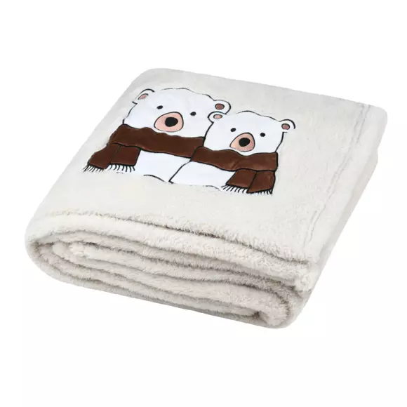 Eminza Plaid De Noël (150 Cm) Douillet Ecru