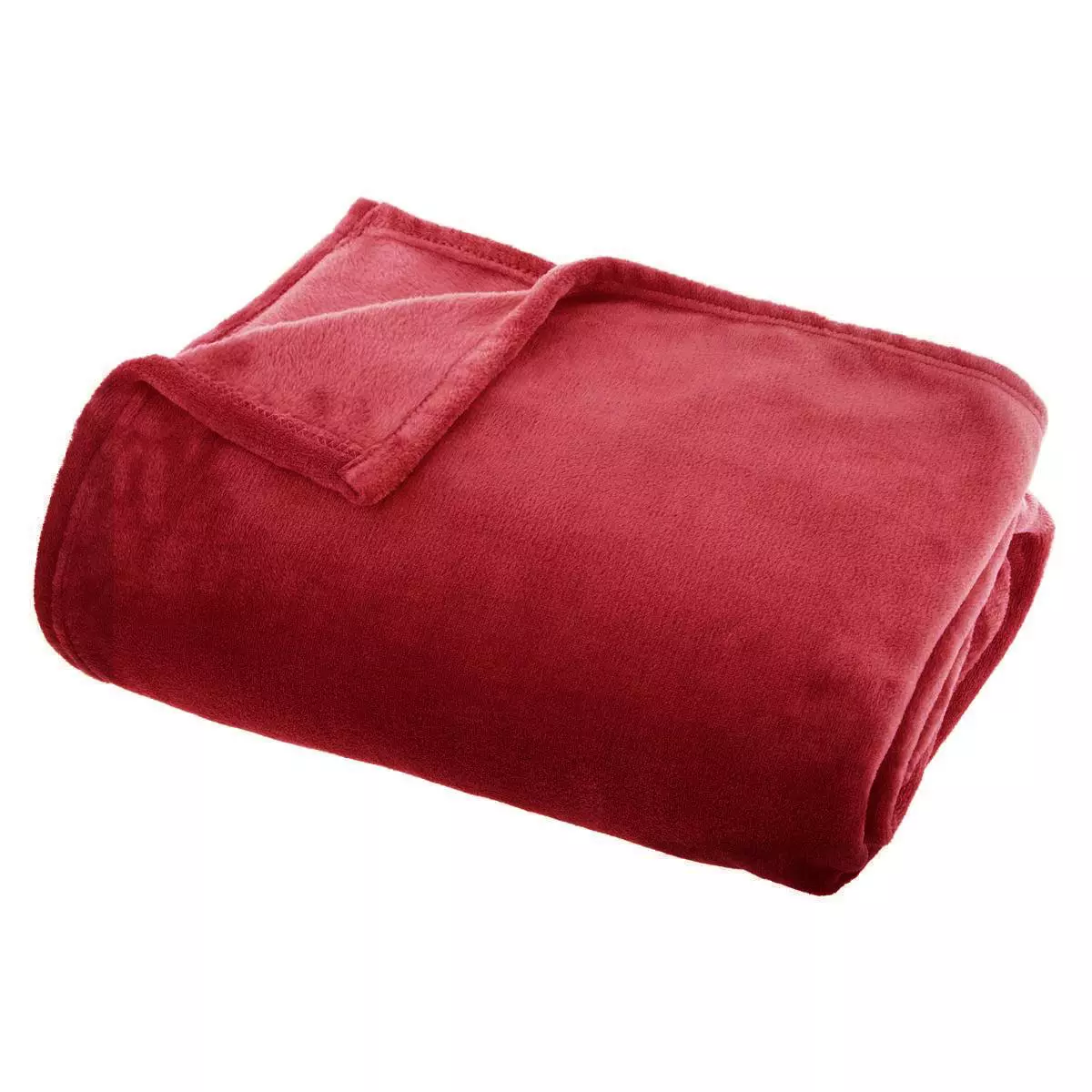 eminza Plaid doux (150 cm) Tendresse flanel Rouge