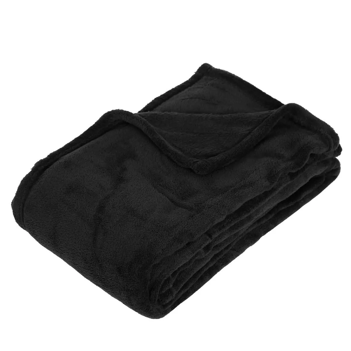 eminza Plaid doux (150 cm) Tendresse Noir