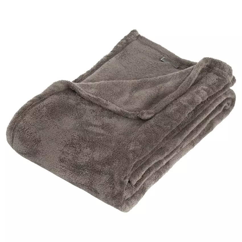 eminza Plaid doux (150 cm) Tendresse Taupe