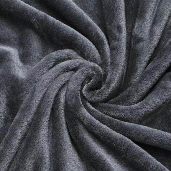 Eminza Plaid Doux (180 Cm) Tendresse Gris Anthracite
